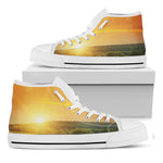 Sunrise Field Print White High Top Shoes