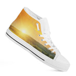 Sunrise Field Print White High Top Shoes