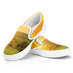 Sunrise Field Print White Slip On Shoes
