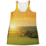 Sunrise Field Print Women's Racerback Tank Top