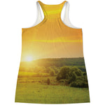 Sunrise Field Print Women's Racerback Tank Top