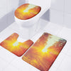 Sunrise Forest Print 3 Piece Bath Mat Set