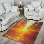 Sunrise Forest Print Area Rug