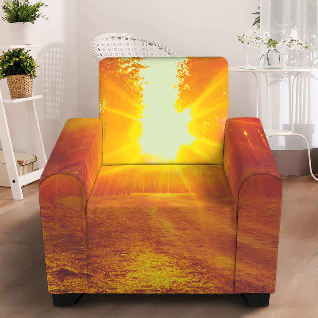 Sunrise Forest Print Armchair Slipcover