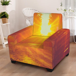 Sunrise Forest Print Armchair Slipcover