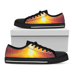 Sunrise Forest Print Black Low Top Shoes