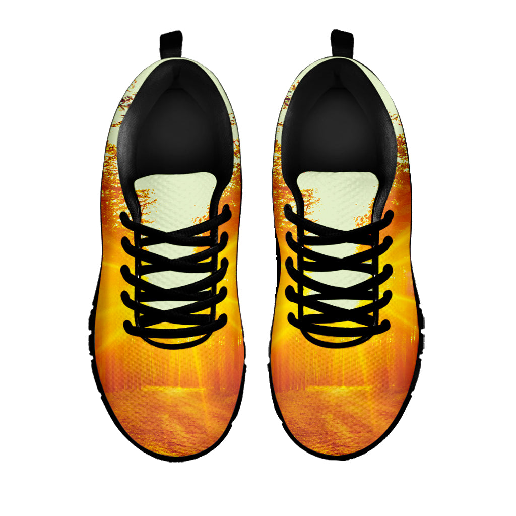Sunrise Forest Print Black Sneakers