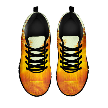 Sunrise Forest Print Black Sneakers