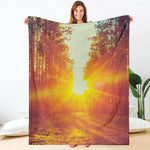 Sunrise Forest Print Blanket