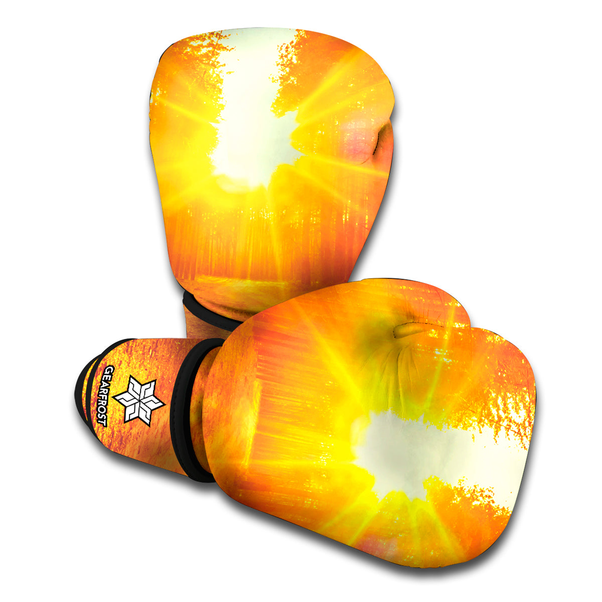 Sunrise Forest Print Boxing Gloves