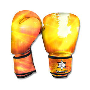 Sunrise Forest Print Boxing Gloves