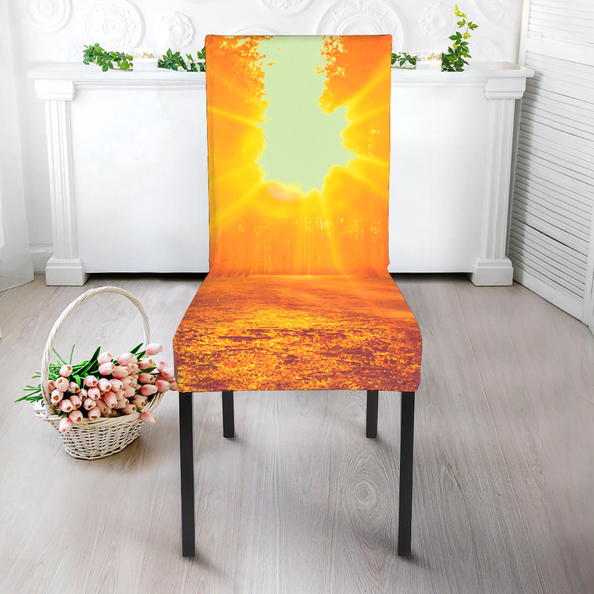 Sunrise Forest Print Dining Chair Slipcover