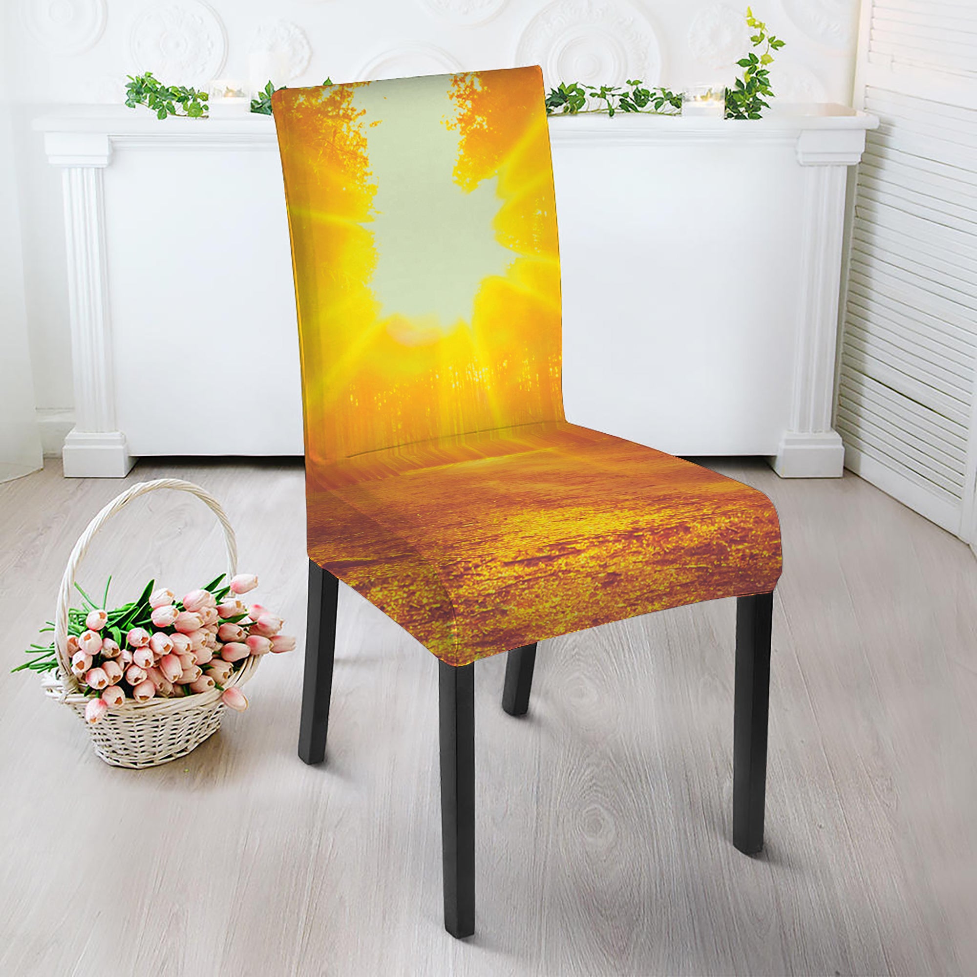 Sunrise Forest Print Dining Chair Slipcover