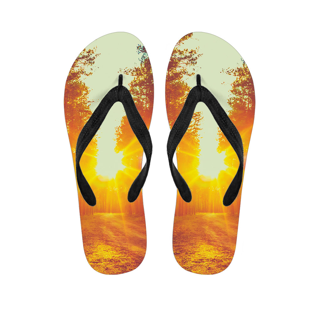 Sunrise Forest Print Flip Flops