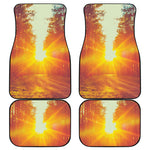 Sunrise Forest Print Front and Back Car Floor Mats