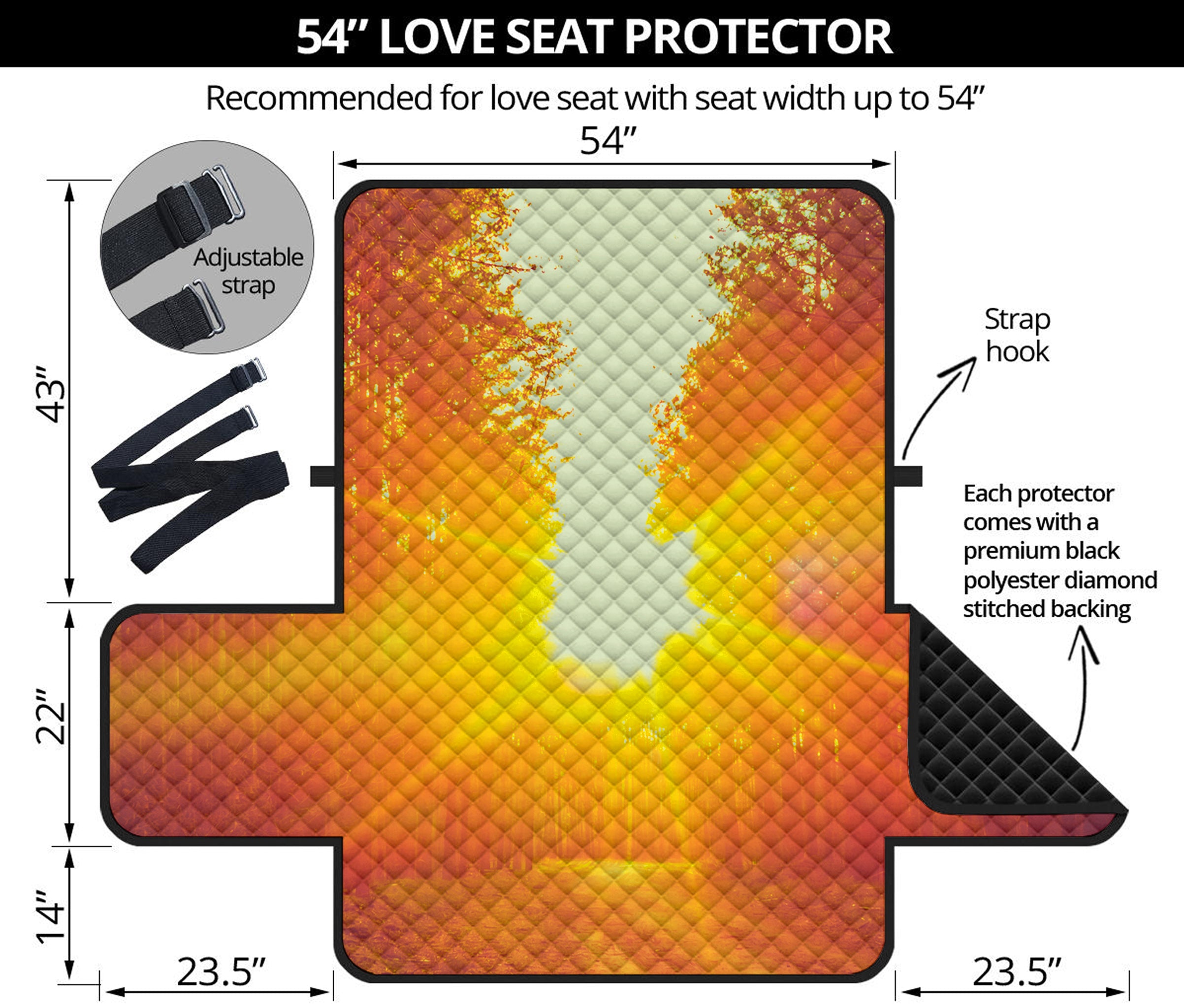 Sunrise Forest Print Loveseat Protector
