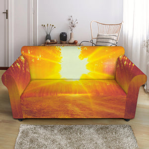 Sunrise Forest Print Loveseat Slipcover