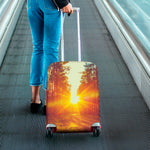 Sunrise Forest Print Luggage Cover