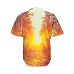 Sunrise Forest Print Men's Baseball Jersey