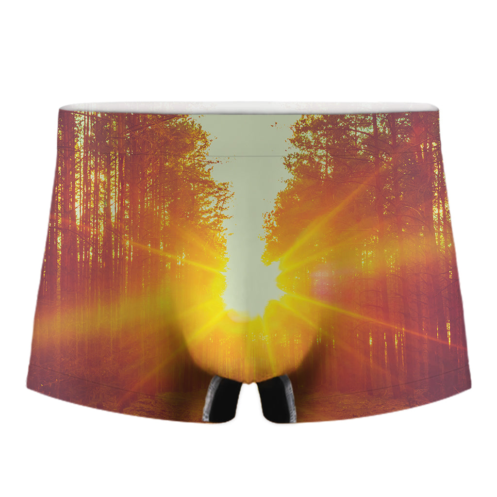 Sunrise Forest Print Men's Boxer Briefs