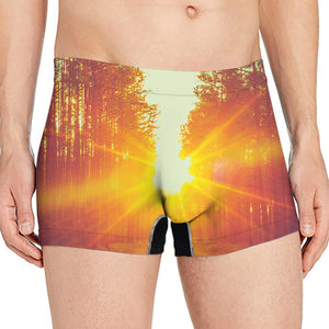 Sunrise Forest Print Men's Boxer Briefs