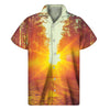 Sunrise Forest Print Men's Short Sleeve Shirt