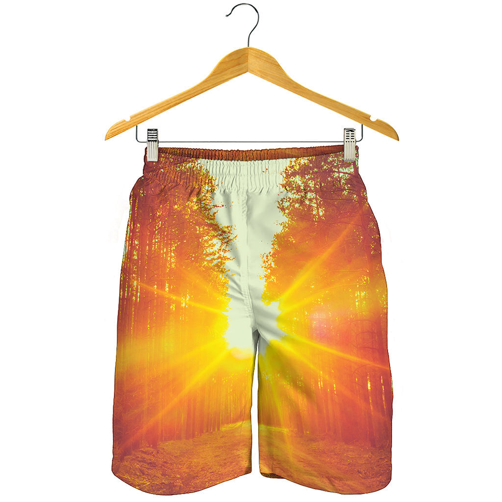 Sunrise Forest Print Men's Shorts