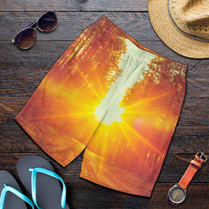 Sunrise Forest Print Men's Shorts