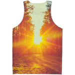 Sunrise Forest Print Men's Tank Top