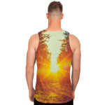 Sunrise Forest Print Men's Tank Top