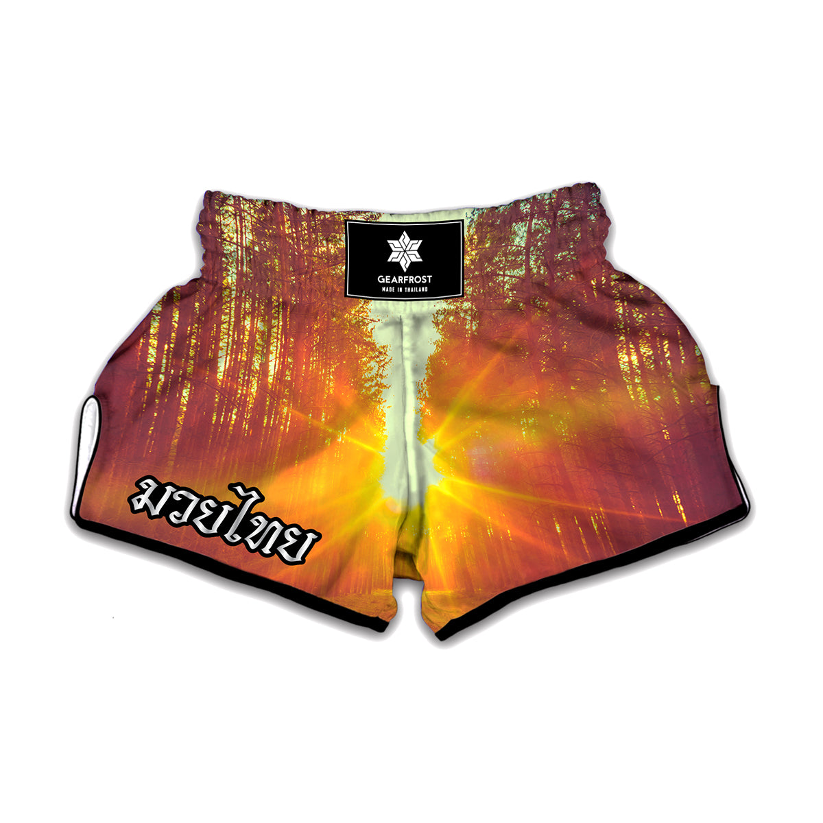 Sunrise Forest Print Muay Thai Boxing Shorts