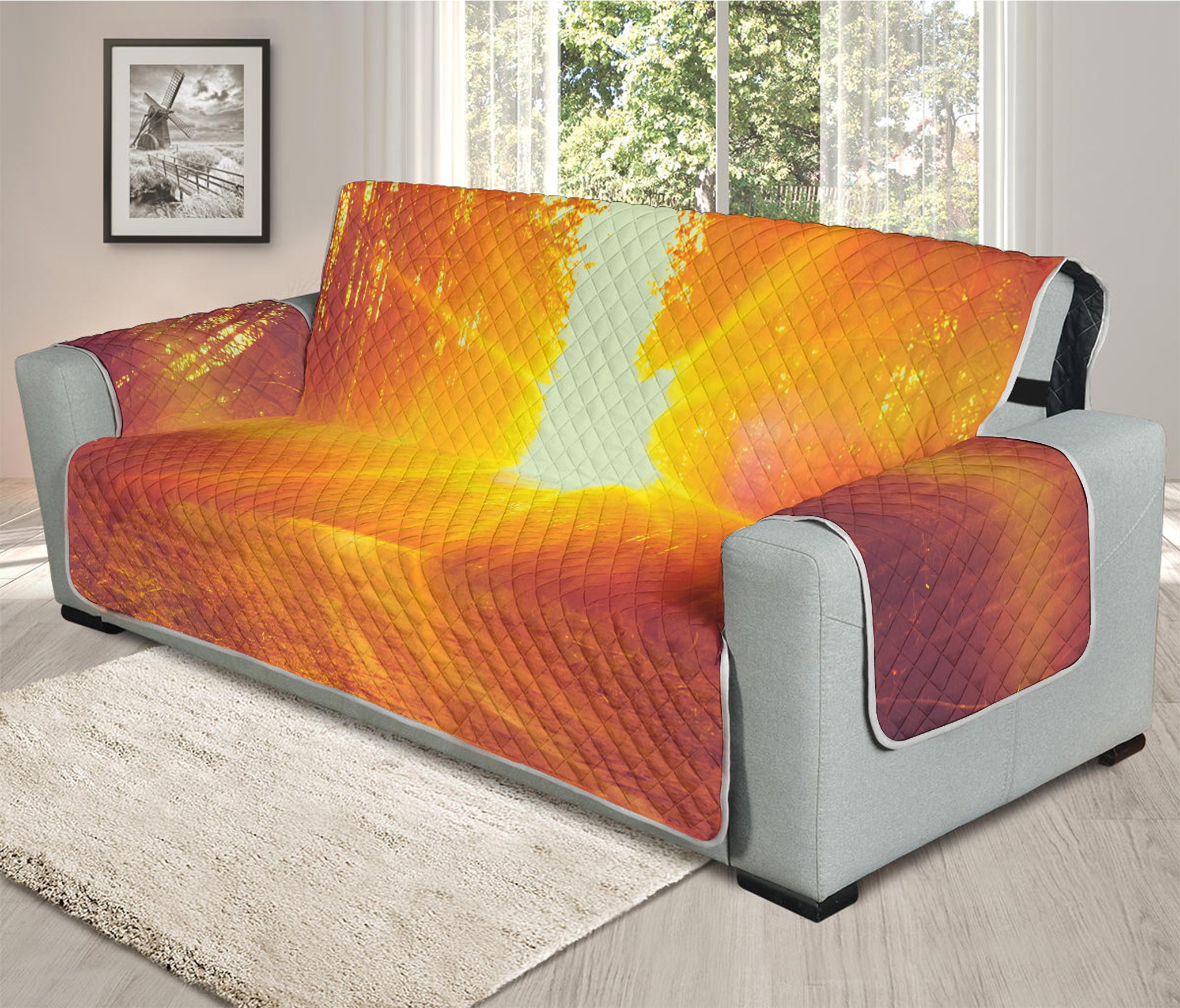 Sunrise Forest Print Oversized Sofa Protector