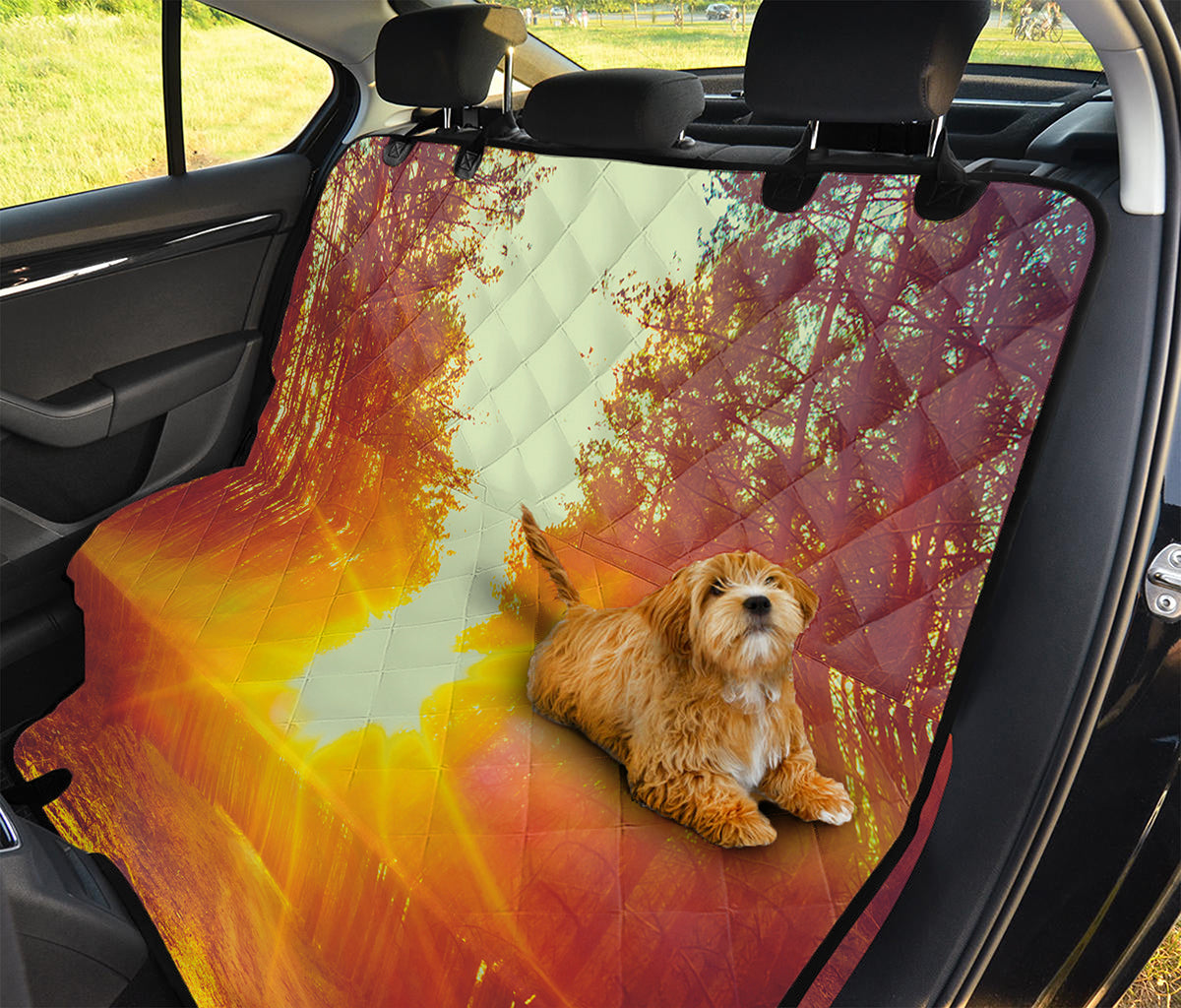 Sunrise Forest Print Pet Car Back Seat Cover