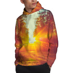 Sunrise Forest Print Pullover Hoodie
