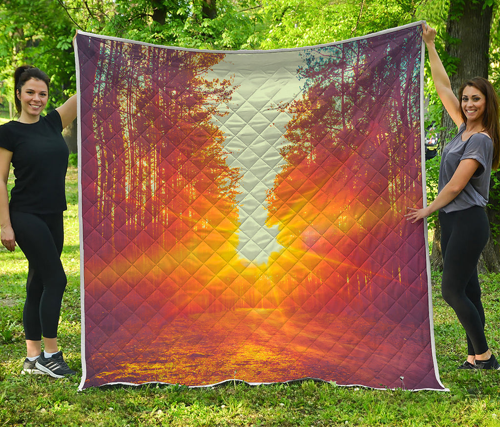 Sunrise Forest Print Quilt