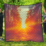 Sunrise Forest Print Quilt