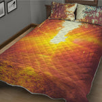 Sunrise Forest Print Quilt Bed Set