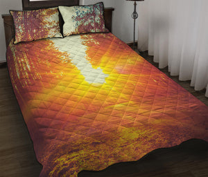 Sunrise Forest Print Quilt Bed Set