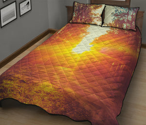 Sunrise Forest Print Quilt Bed Set