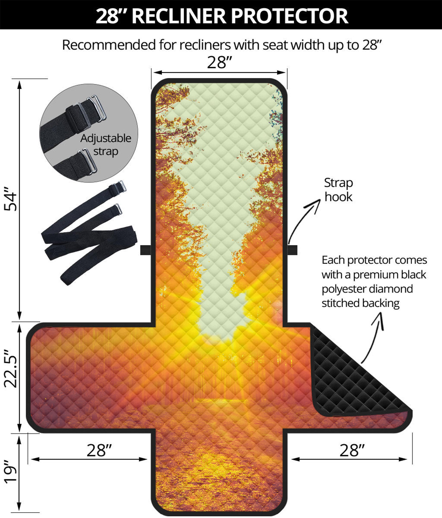 Sunrise Forest Print Recliner Protector