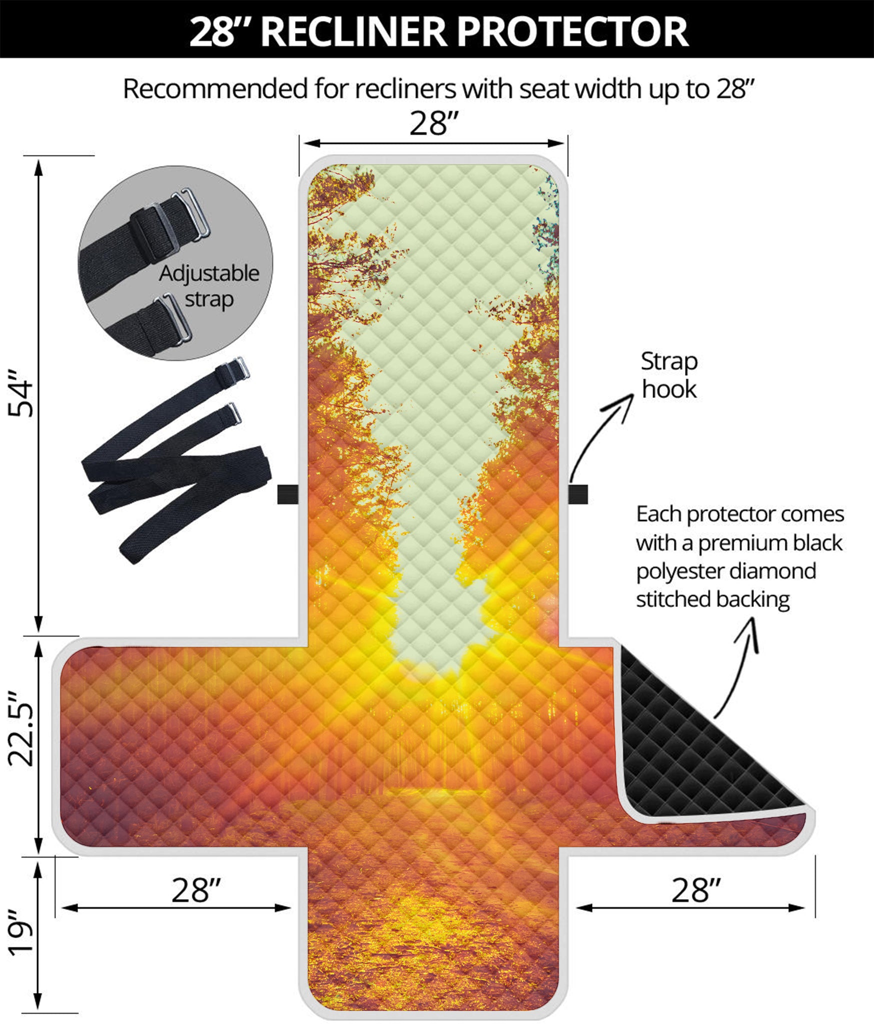 Sunrise Forest Print Recliner Protector