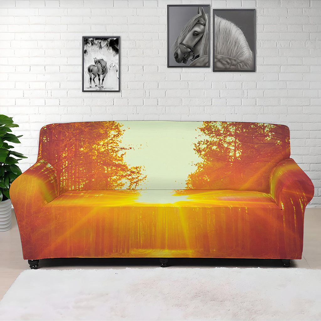 Sunrise Forest Print Sofa Cover