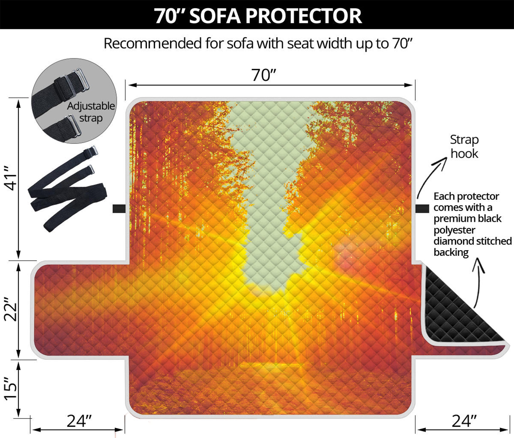 Sunrise Forest Print Sofa Protector