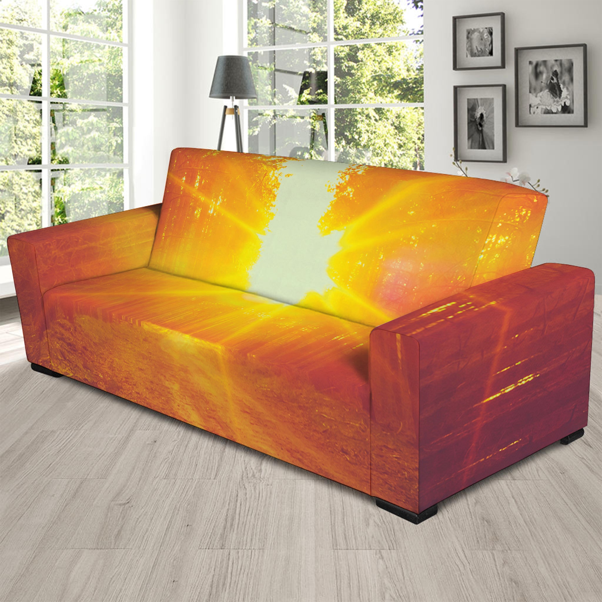 Sunrise Forest Print Sofa Slipcover