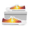 Sunrise Forest Print White Low Top Shoes