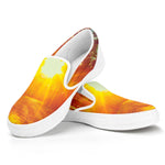 Sunrise Forest Print White Slip On Shoes