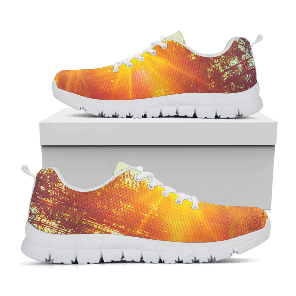 Sunrise Forest Print White Sneakers