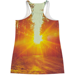 Sunrise Forest Print Women's Racerback Tank Top