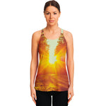 Sunrise Forest Print Women's Racerback Tank Top