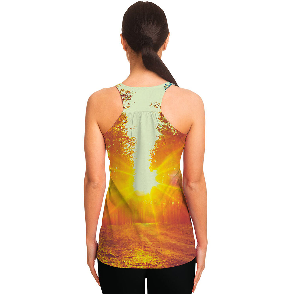 Sunrise Forest Print Women's Racerback Tank Top